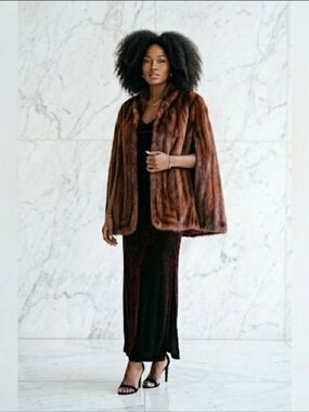 Vintage Sable Mink Fur Vest/Cape